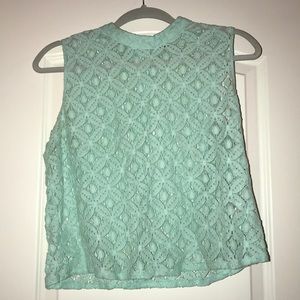 Forever 21 blue lace see through top